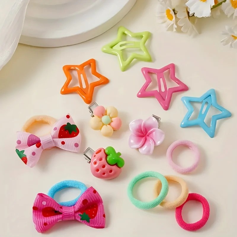 718PCS Girls Hair Accessories Set Clips Bands Kids Party Gift No Box