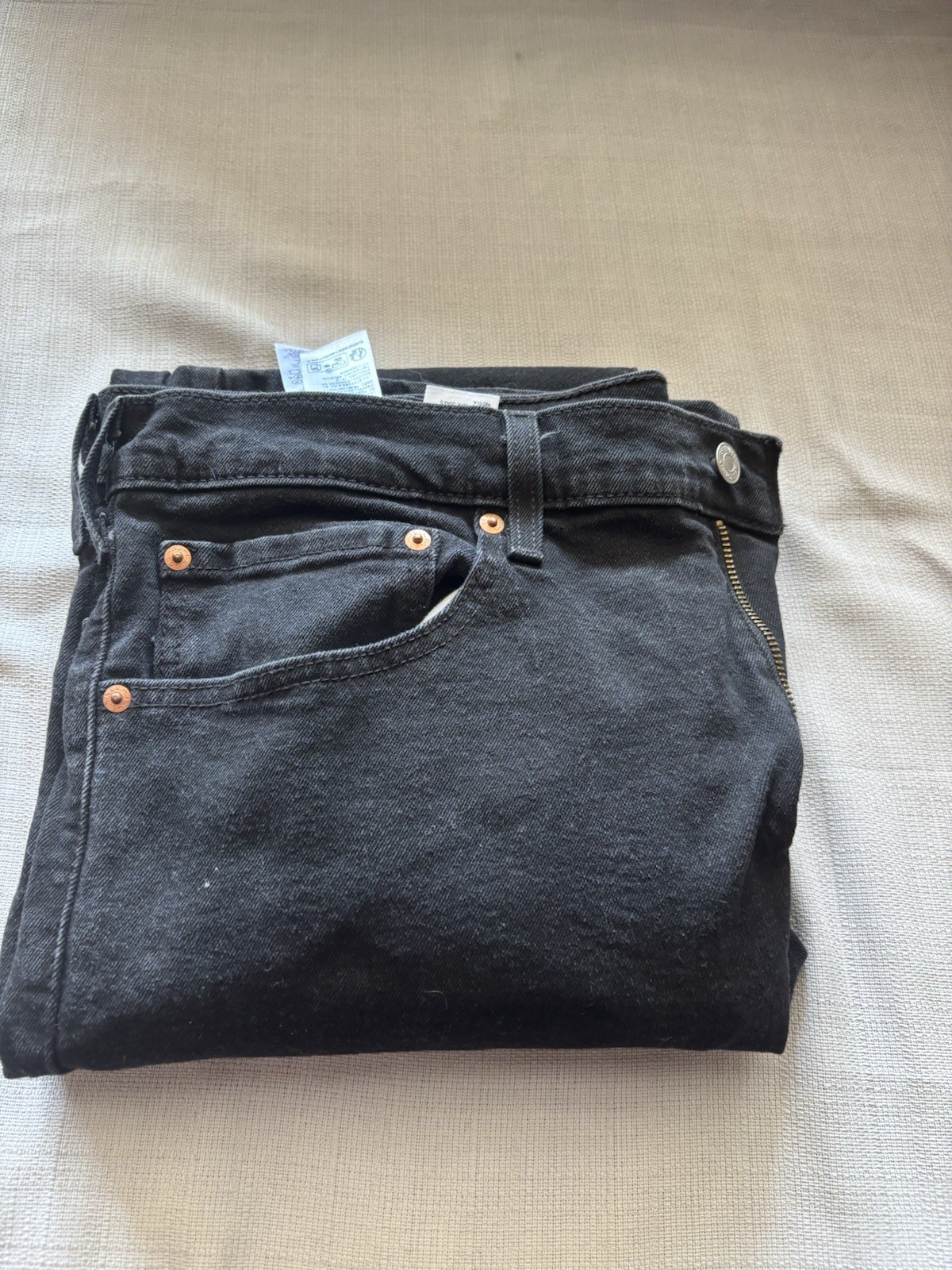 Levi’s Authentic Men’s Black Dark Wash Denim Bootcut Stretch Jeans Long W36 L32