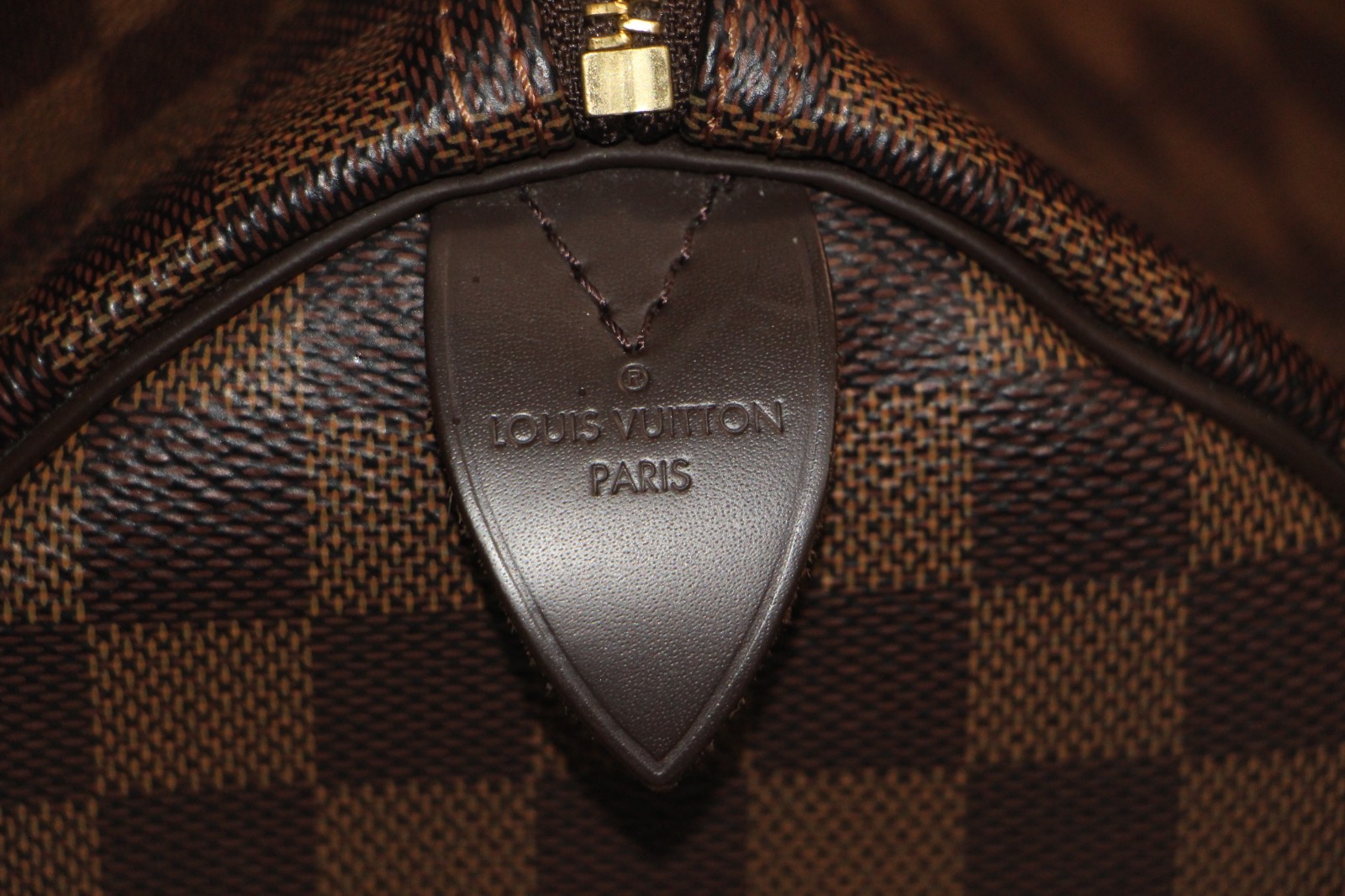 Louis Vuitton Speedy 35 Damier Ebene Brown Canvas Satchel Bag