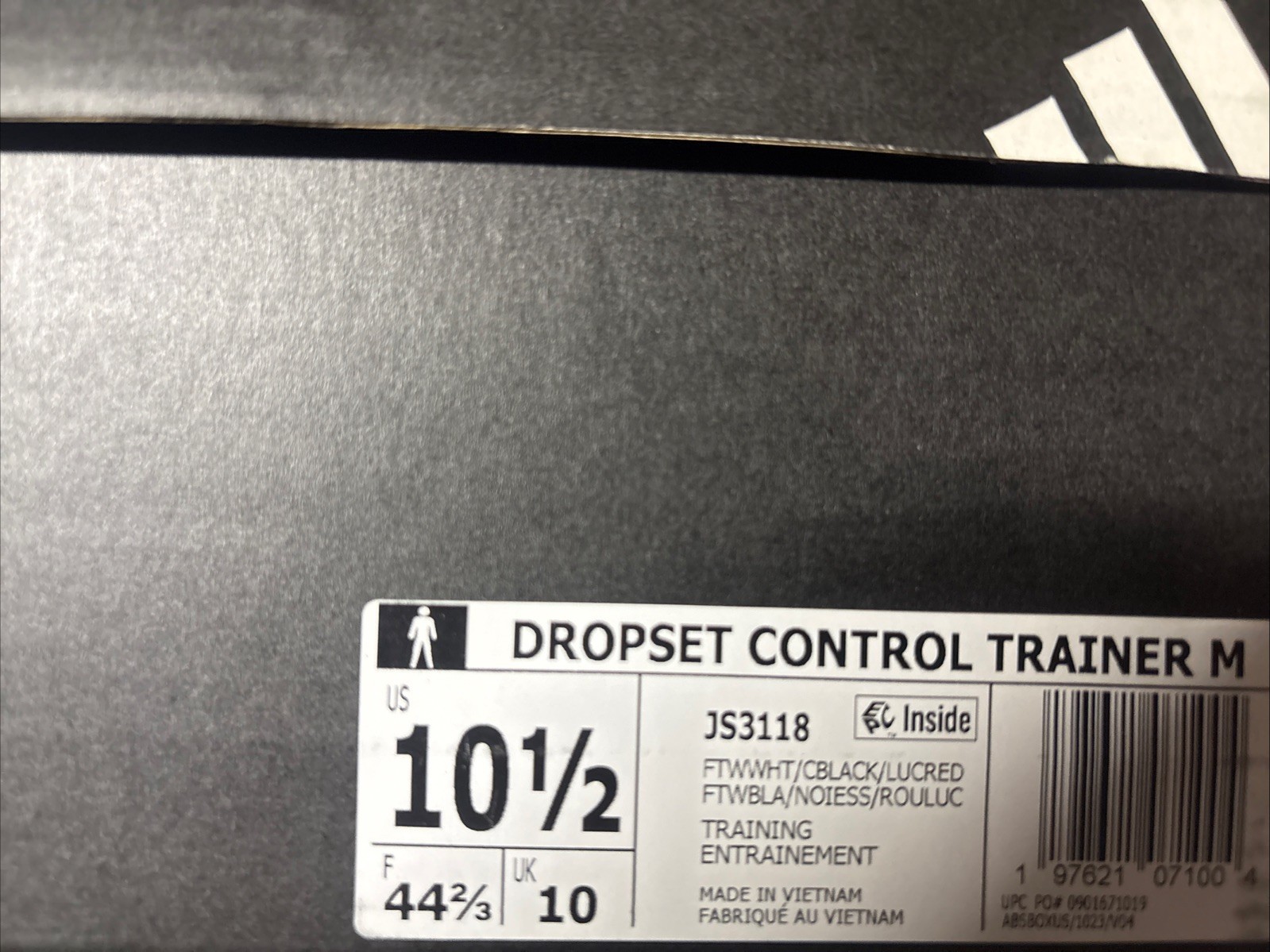 Adidas Dropset Control Trainer MENs Size 10.5 NEW w Box/Tag FREESHIP JS3118