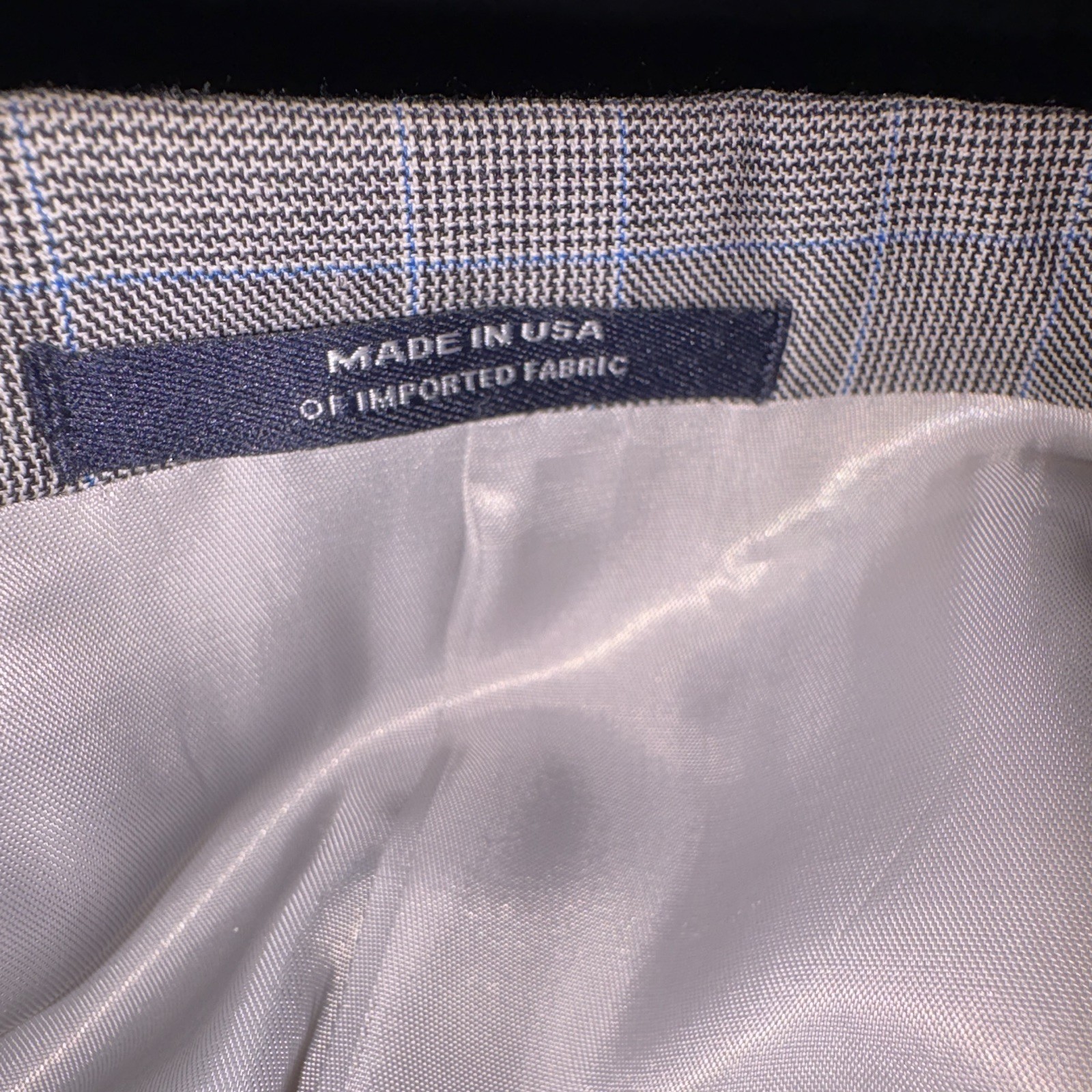 Hart Schaffner Marx Men’s 2 Piece Blazer L Gray Plaid 2-Button Notch Lapel