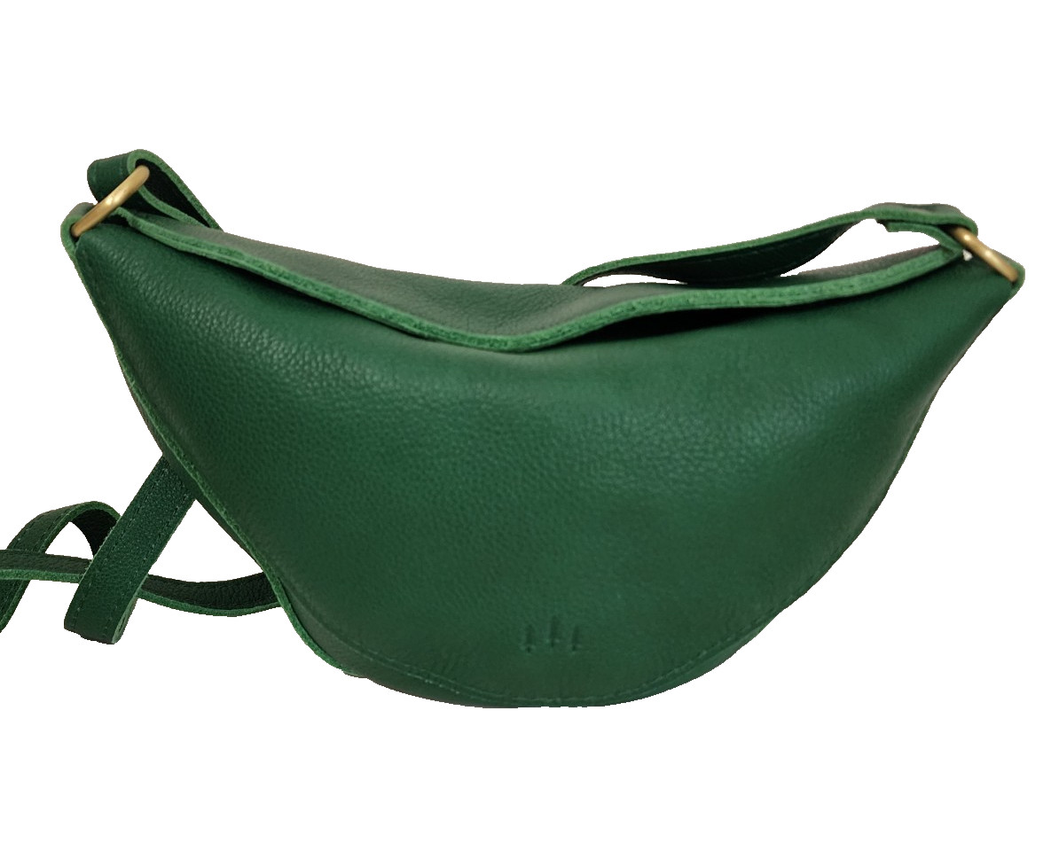 Portland Leather Goods 11.5″ Medium Koala Sling Bag in Green Pebbled Leather
