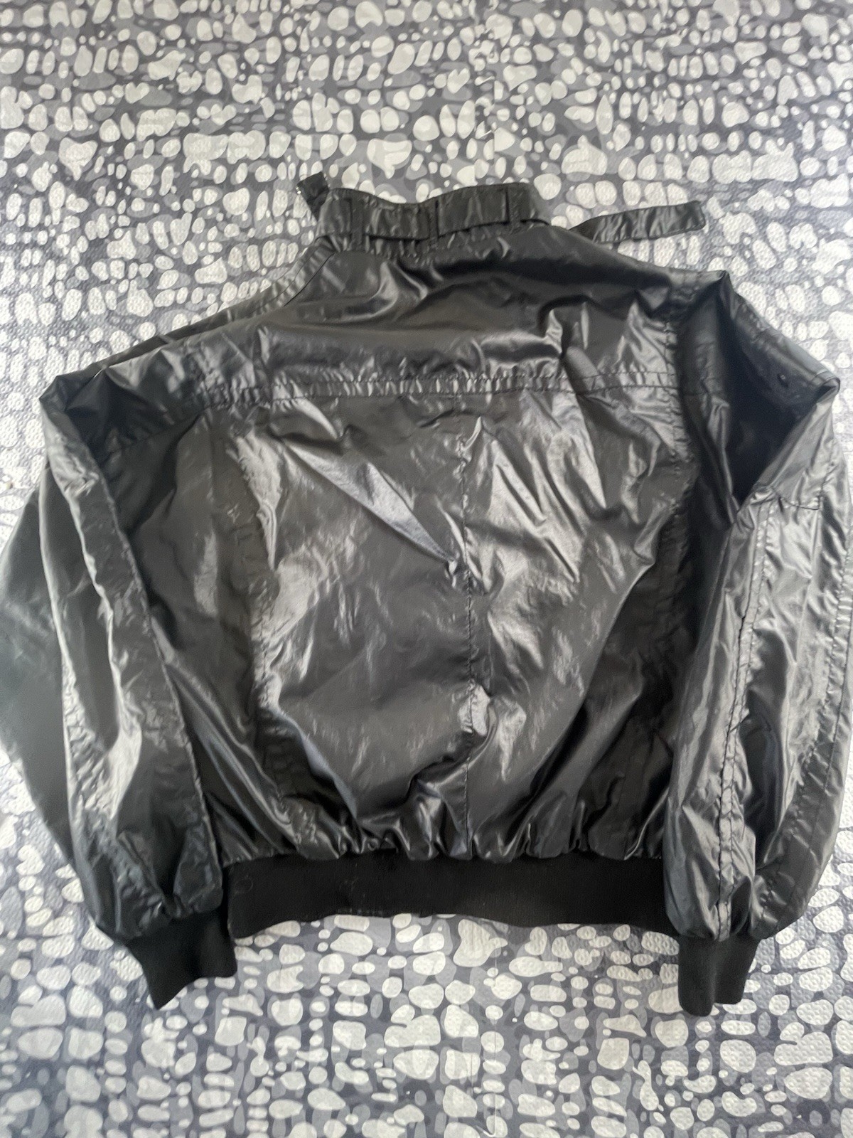 Vtg Upstream Racing Division Premier Jacket Sz Lg Black Zip Pockets Nylon New!!