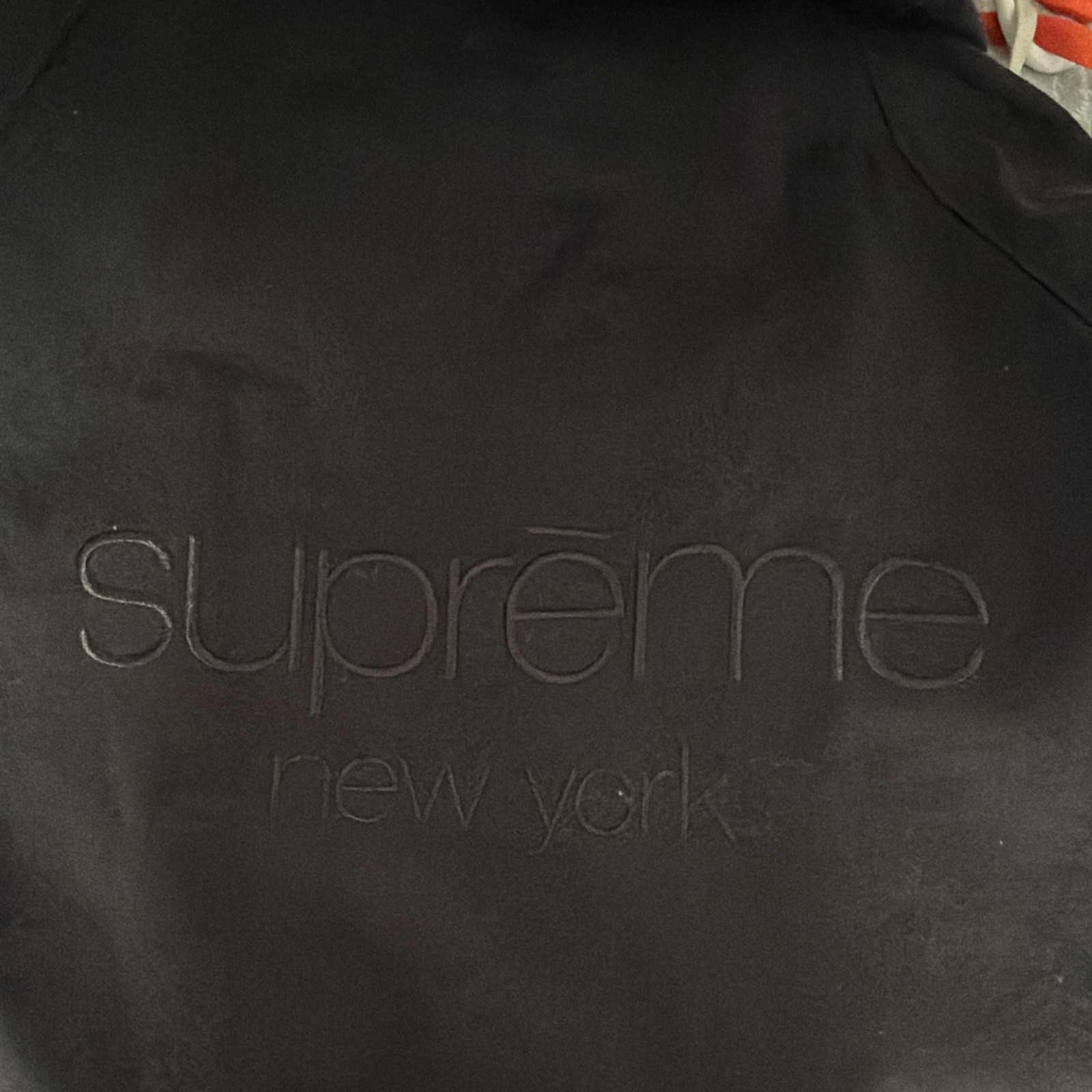 Supreme Men’s Black Hooded Parka Jacket L Zip/Snap Embroidered Logo Pockets