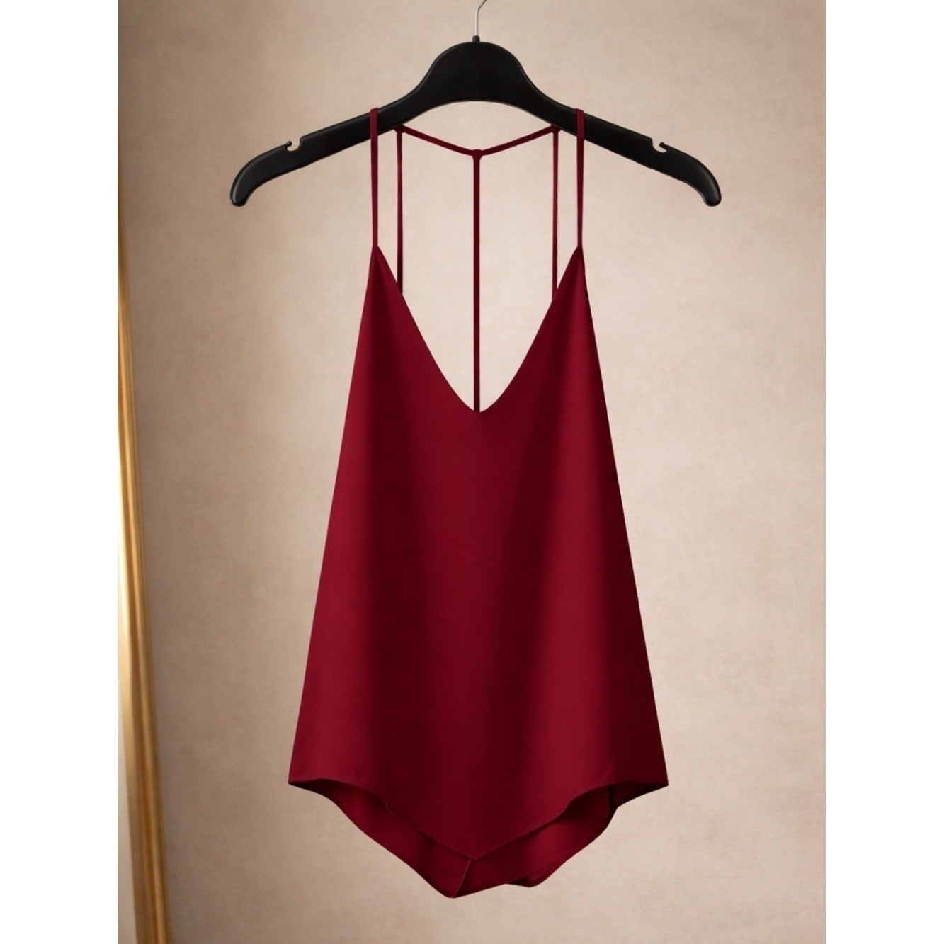Krisa Red V-Neck Camisole Top