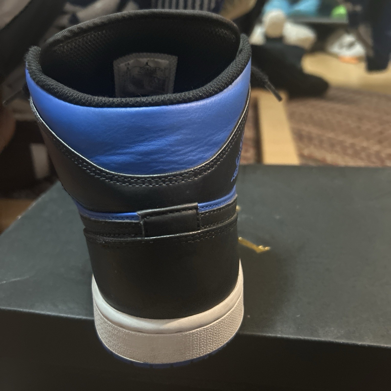 Jordan Air Jordan 1 Mid Black Royal Blue Mid Top Leather Men’s DQ8426-042