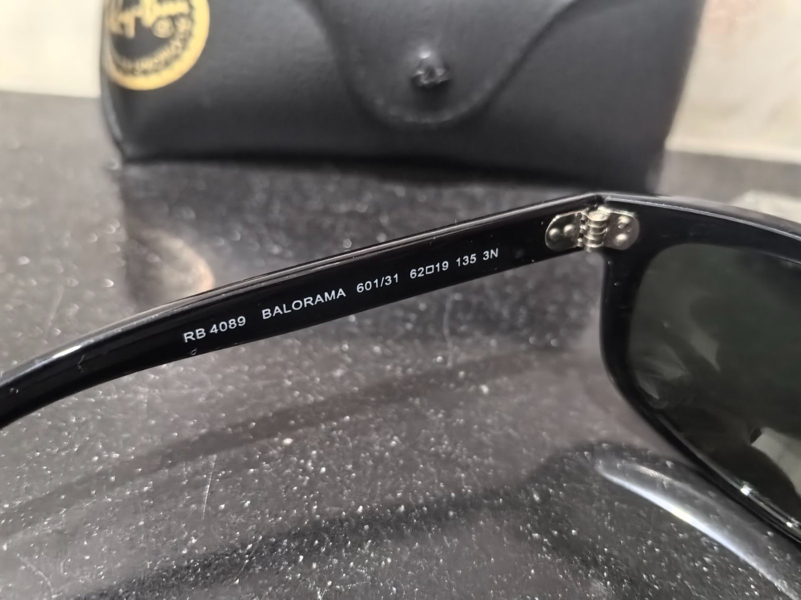 Ray-Ban BALORAMA Sunglasses RB4089 601/31 Black Frame Green Lens 62-19 mm