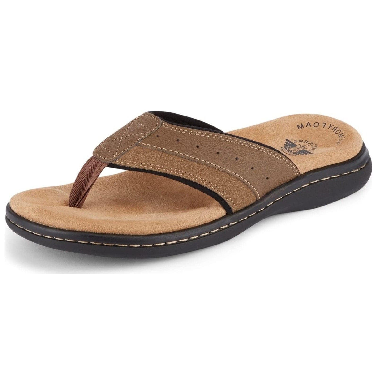 Dockers Men Laguna Beach Pool Flip Flop Thong Sandals Size US 8M Dark Tan Brown
