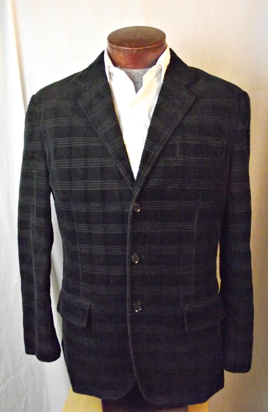 NEW No Tags Marc Ecko Mens Textured Corduroy Blazer Black Medium-Large
