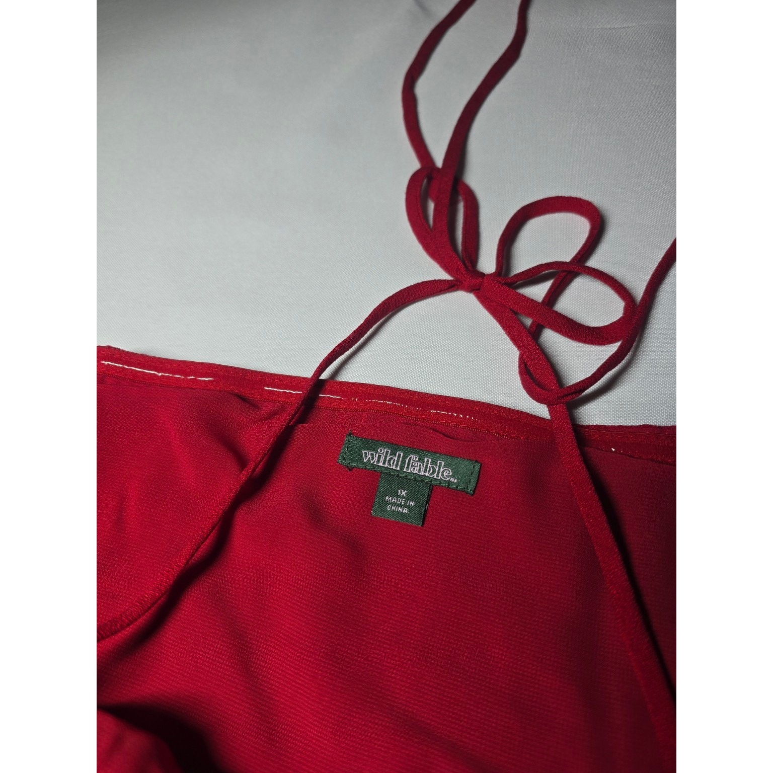 Wild Fable Red Halter Mini Dress Flowy Ruffle Hem Party Dress