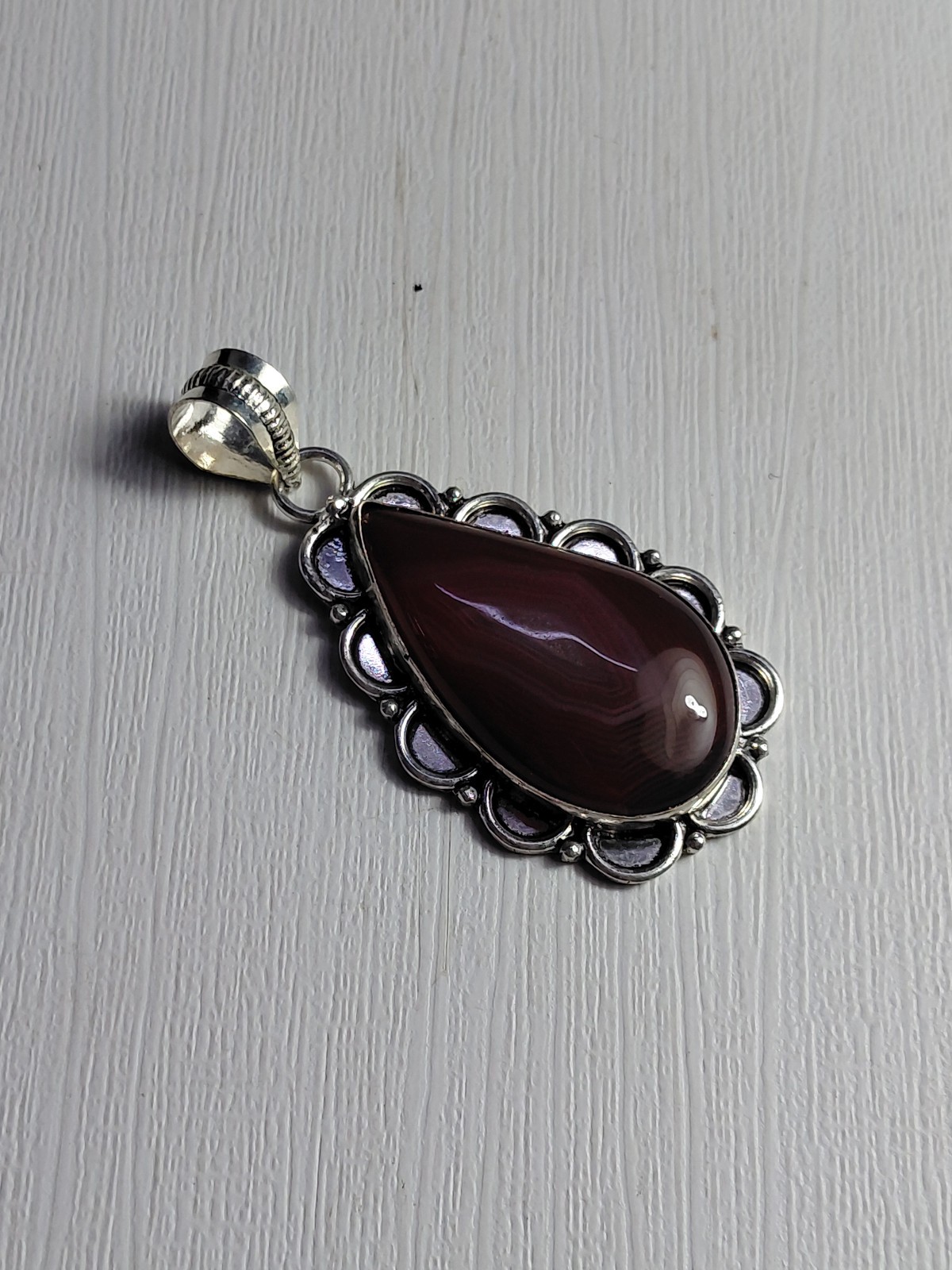 Natural Red Botswana Agate Gemstone Pendant Handmade Jewelry Free Shipping