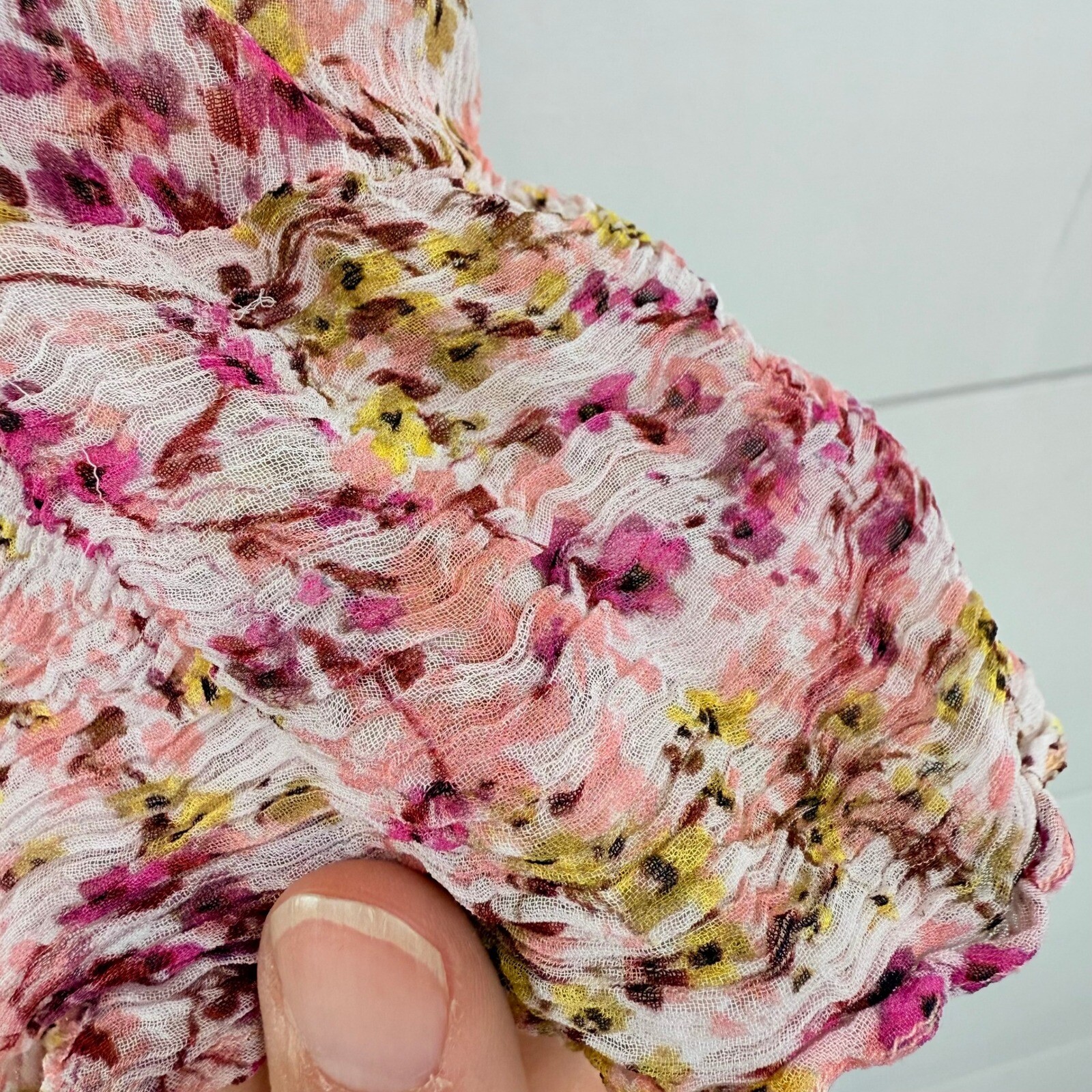 Sundance CURRANT BLOSSOM Floral Blouse V-Neck Flowy Bohemian Top Lightweight M