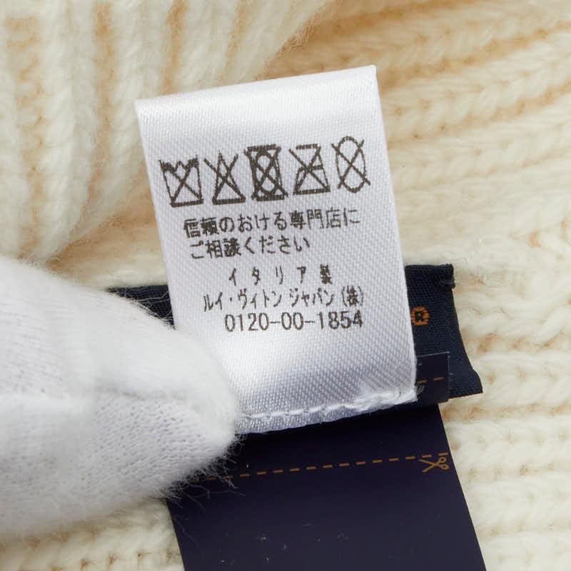 Louis Vuitton LV Headline Knit Cap Beanie Size S M77873 White Wool Used