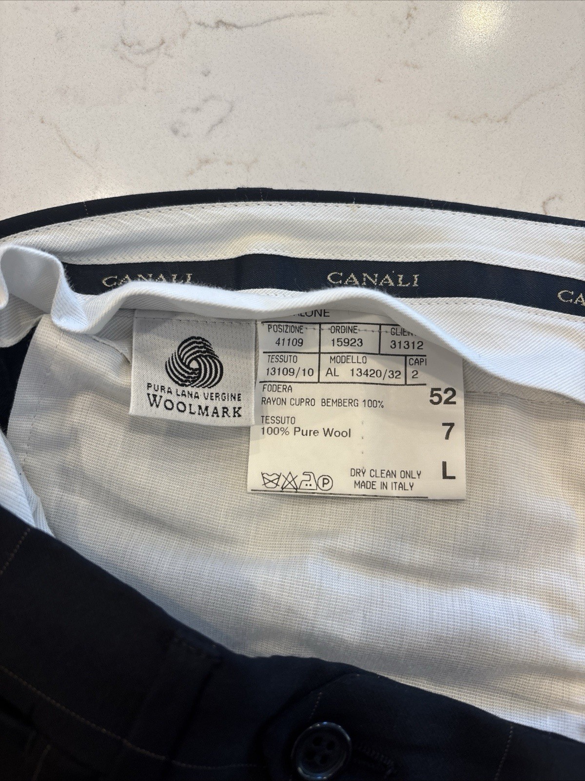 Canali Super 120s Wool Suit Italy IT 52 US 42 Black Lined