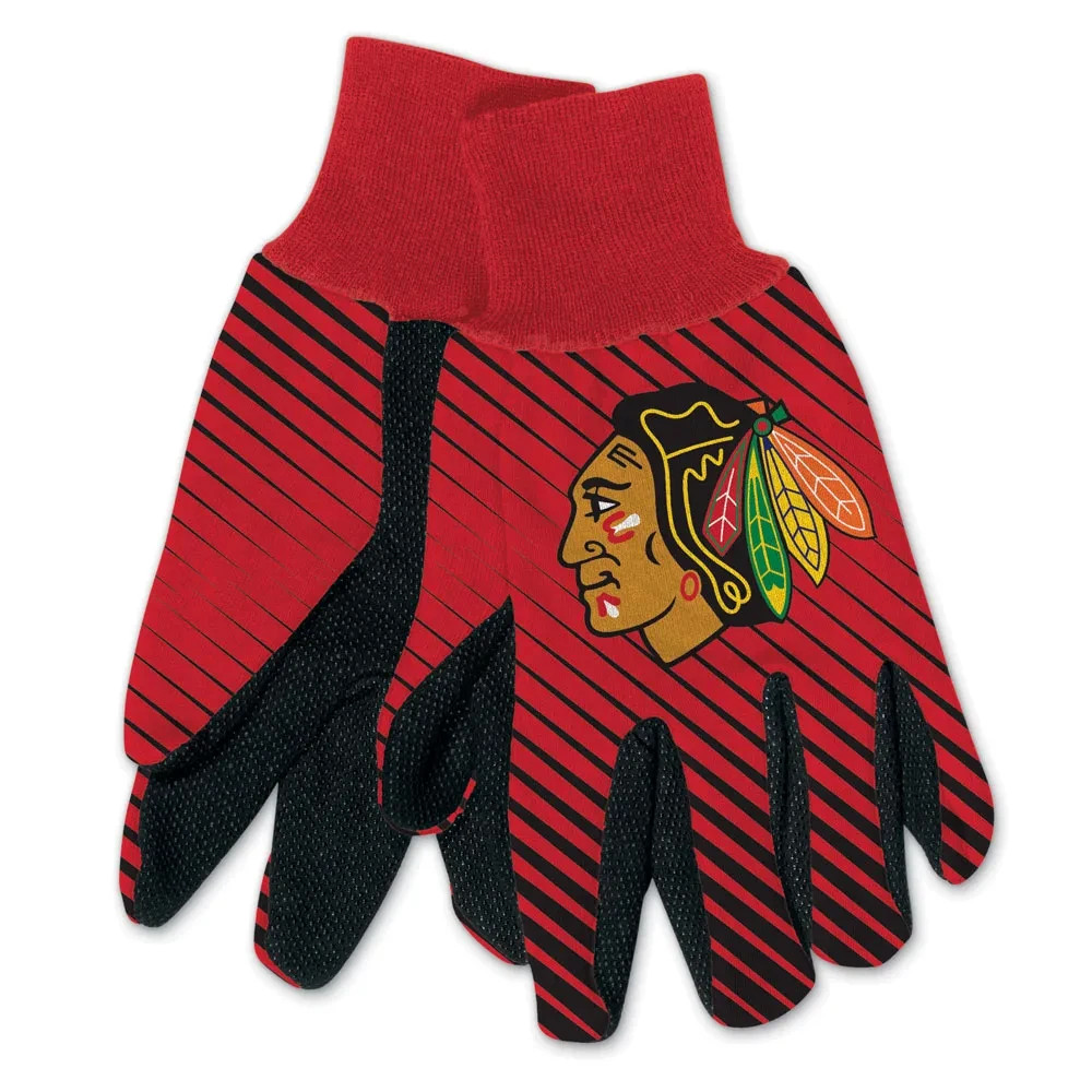 Chicago Blackhawks Adult Two Tone Sport Utility Work Grip Gloves FREE SHIPPING