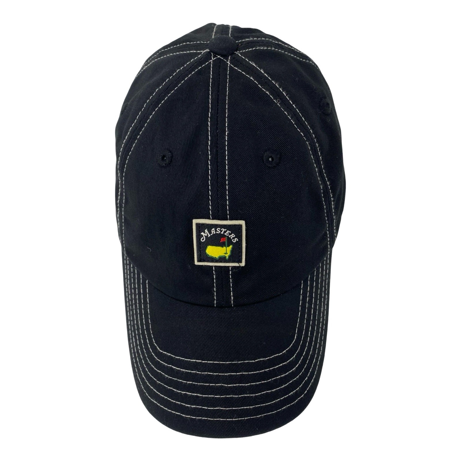 Masters Tournament Golf Hat Black Contrast Stitch Adjustable Strap Cap