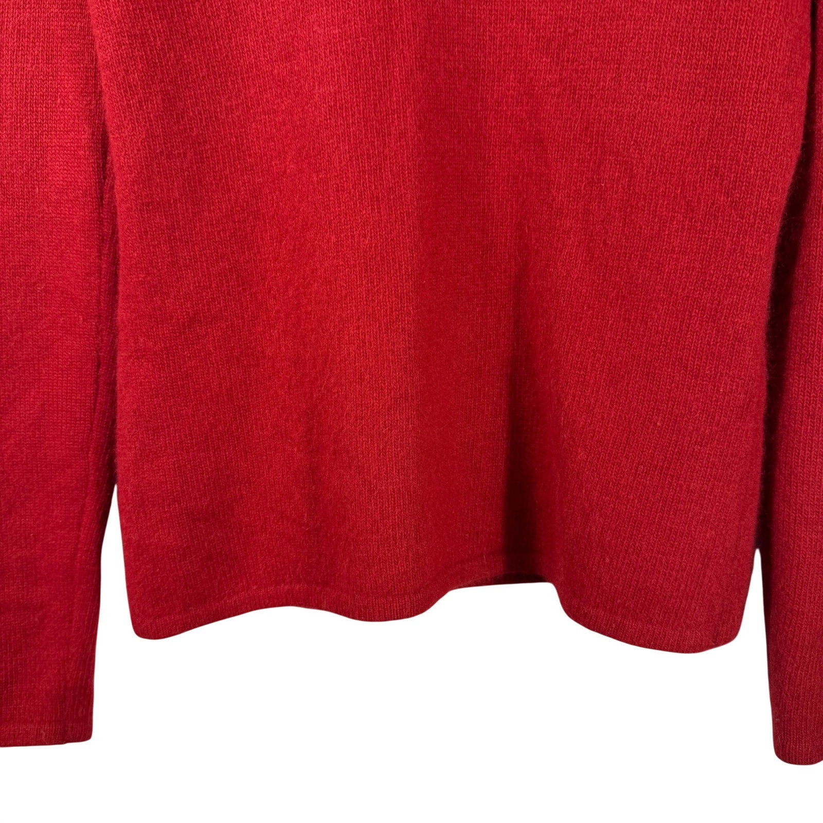 Sarah Spencer Red Angora Blend V-Neck Sweater Long Sleeve Women’s Small
