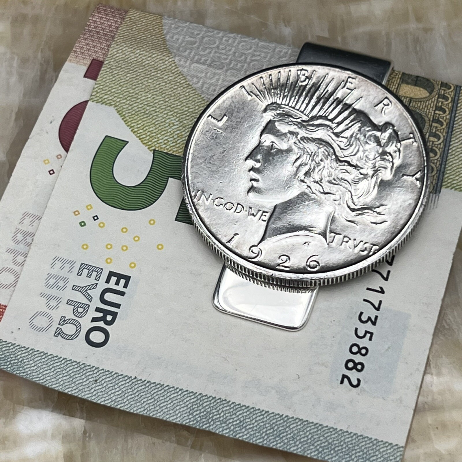 New Sterling Silver .925 Credit Card Money Clip Wallet 90% Silver Peace Dollar