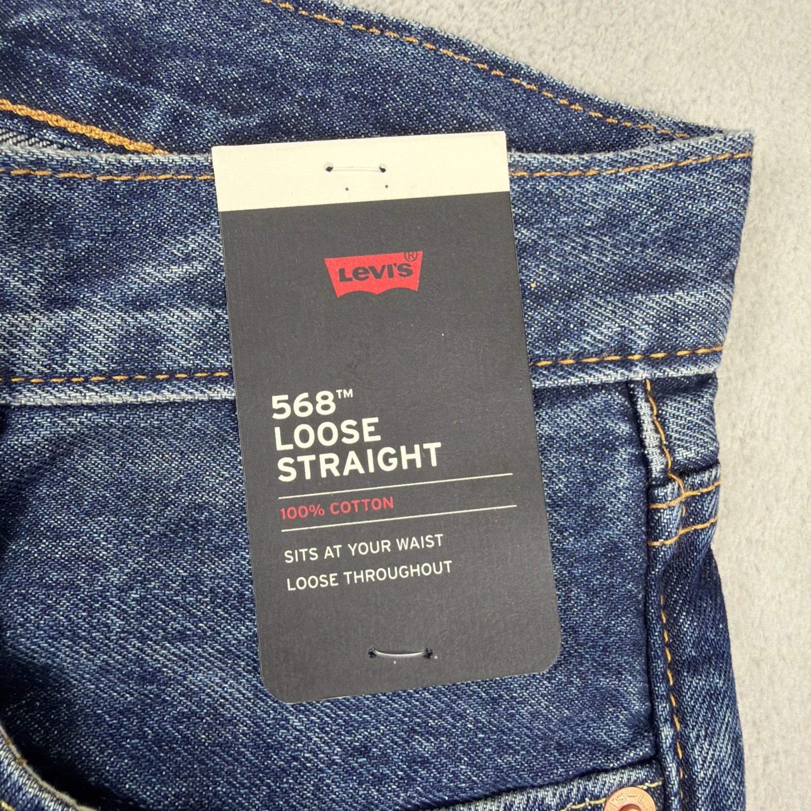 Levi’s 568 Premium Jeans Men’s Size 29×30 Loose Straight Blue Denim Cotton