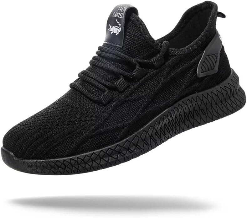 Non Slip Shoes for Men Women Sneakers Walking Shoes Black White Lightweight 6.5