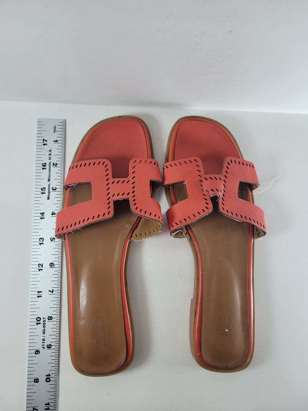 Hermes Patent Epsom Perforated Oran Sandals Woman’s Size 38 (About 8 US)