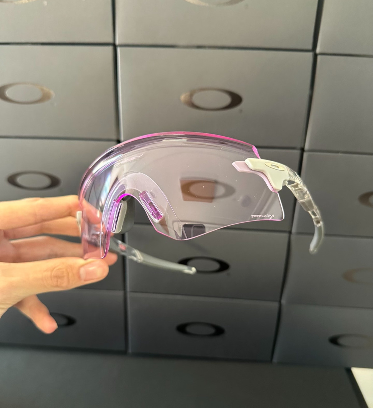 Oakley Encoder Sunglasses OO9471 Polished Clear Frame PRIZM Violet Lenses