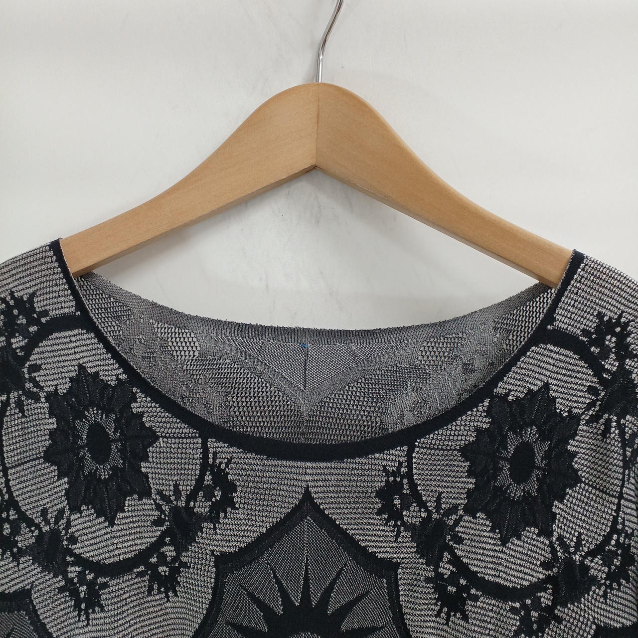 Pleats Please Blk Pattern Short Sleeve Flare Top 80cm 80cm Sleeve
