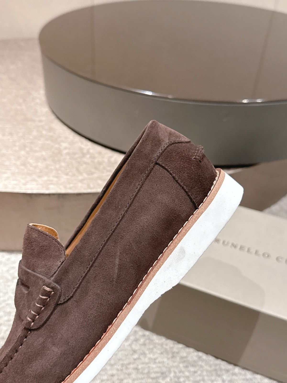 Brunello Cucinelli Style Loafers – Suede Slip-On Casual Shoes Size 43