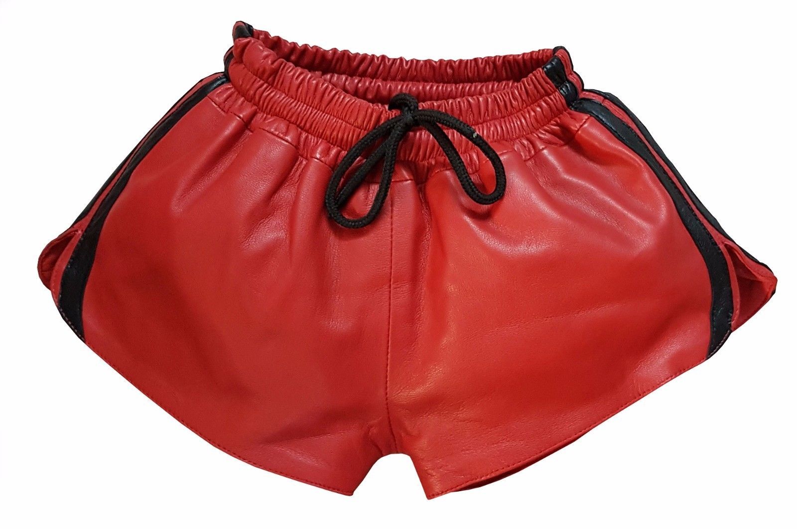 Red Leather short has elastic band made of lamb nappa Waist 32-34-36-38-40-42-44