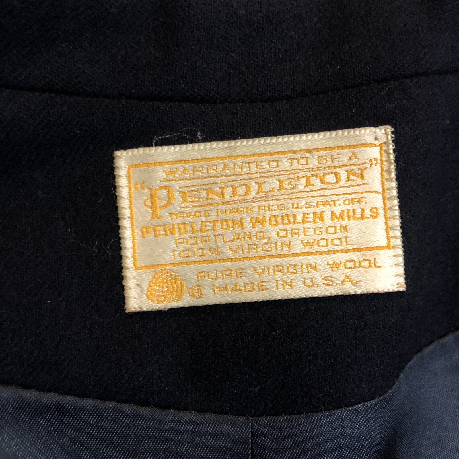 Vintage Pendleton Blazer Coat Womens M Medium Black Virgin Wool Missing Button
