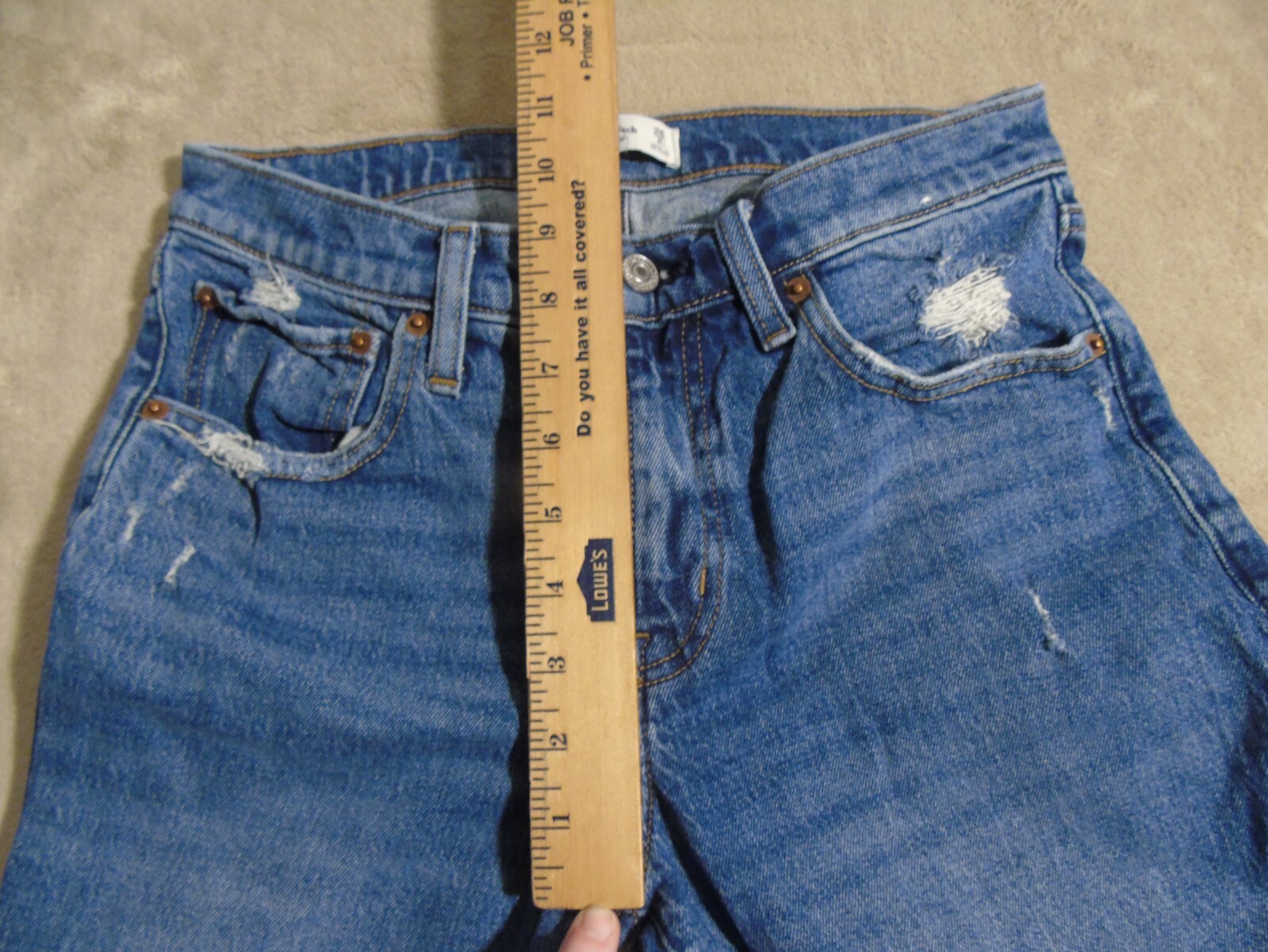 ABERCROMBIE & FITCH jeans sz 2 / 26 Boyfriend Mid Rise Ankle Denim Jeans Ripped