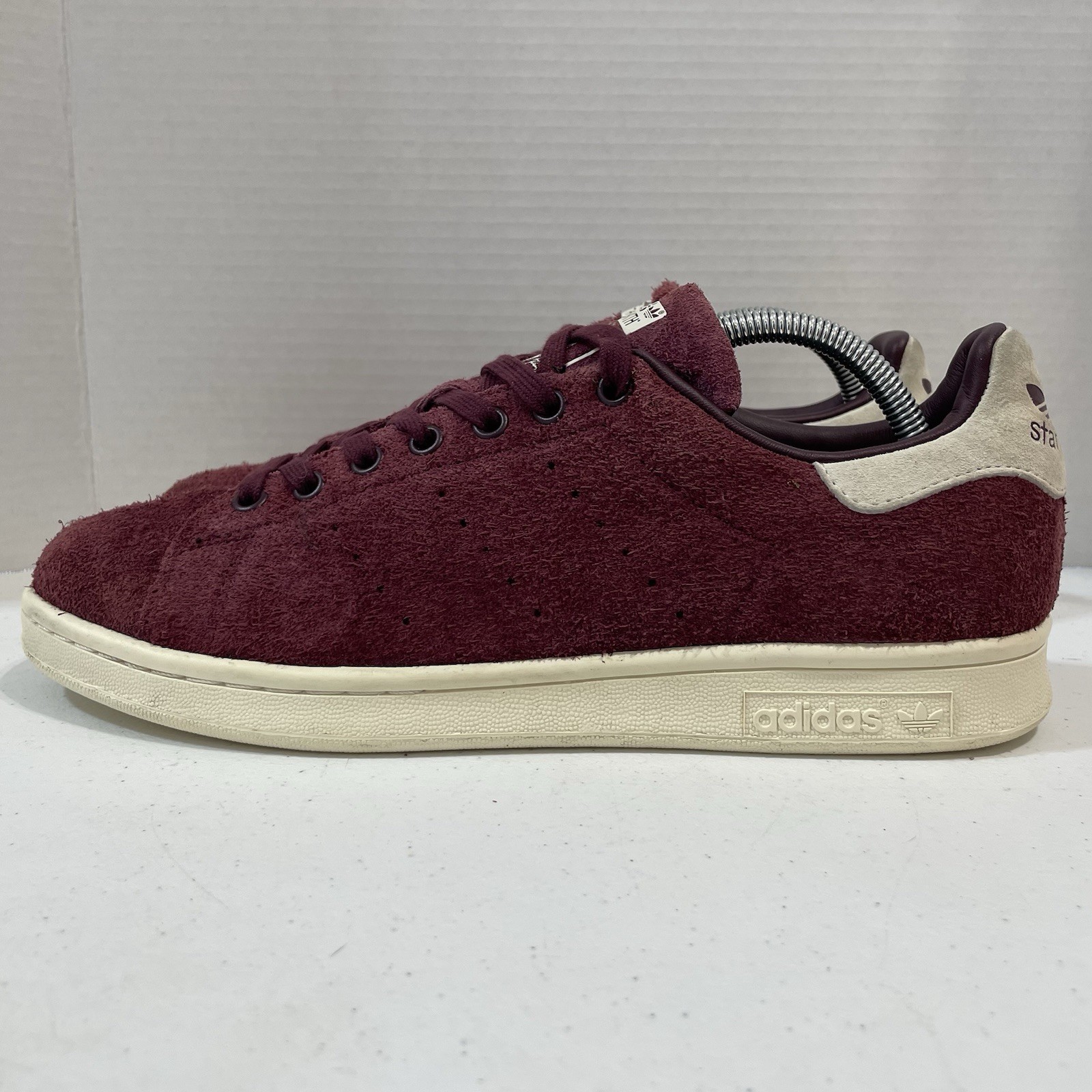 adidas Originals Mens 9.5 Stan Smith Maroon Shaggy Suede 2016 S82247 Tennis Shoe