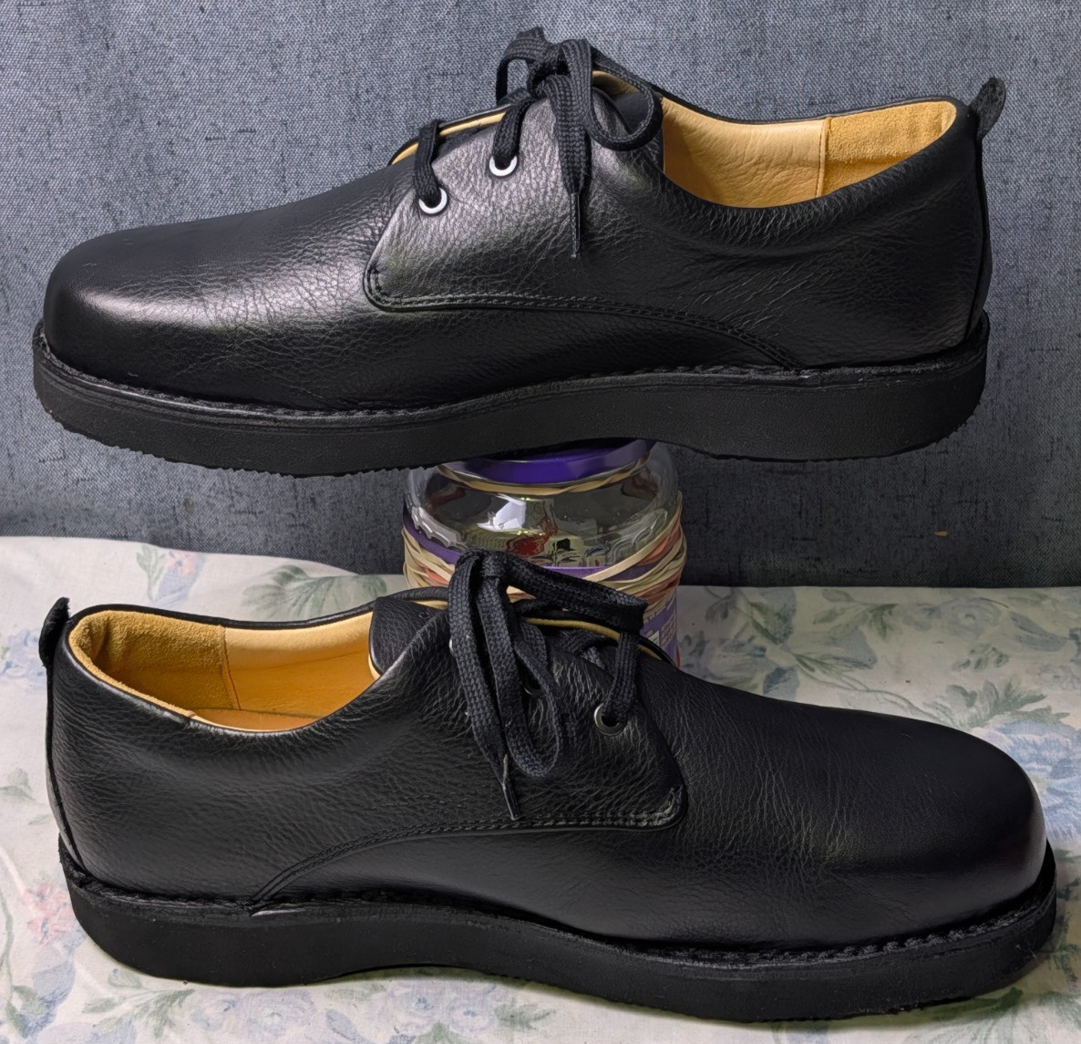 Samuel Hubbard Free Men’s 11.5 Black Leather Oxfords Vibram Shoes M1100 Portugal
