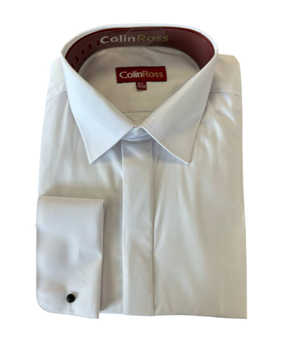 Regular Fit Formal Mens Brilliant White Double Cuff Dress Shirt