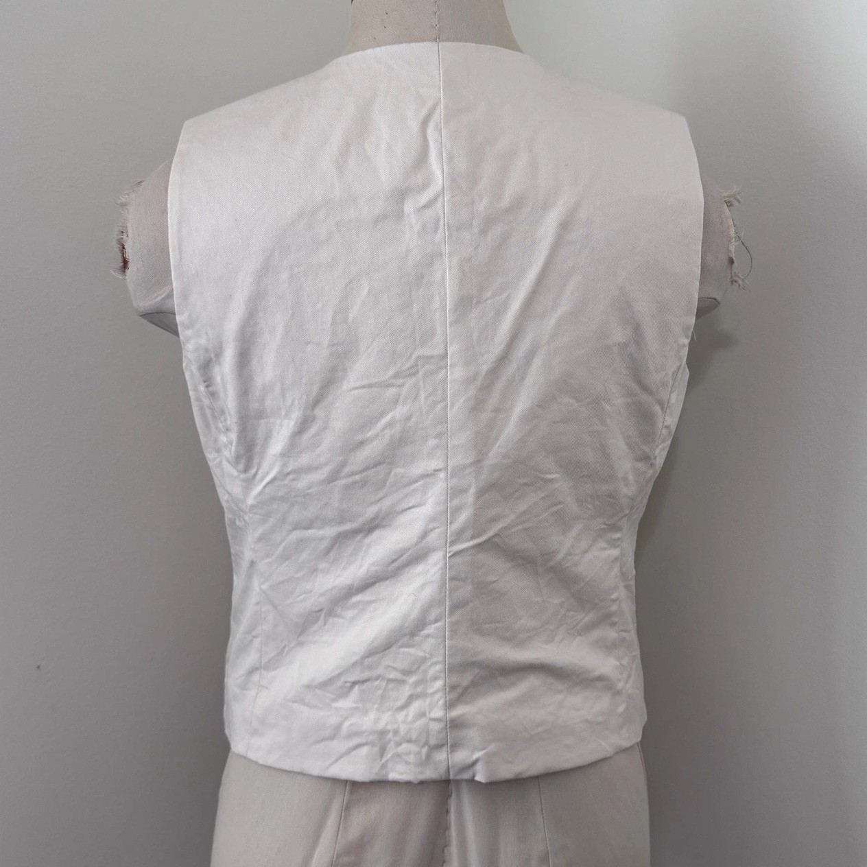 BANANA REPUBLIC Women’s 4 Cream Linen Blend Button-Up Sleeveless Vest Preppy 90s