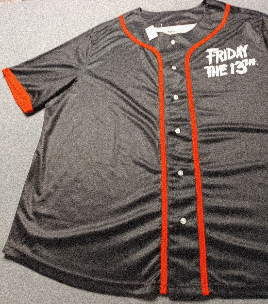 Friday the 13th Men Baseball Type Jersey Shirt Size 2X Black w/Red Trim NWT