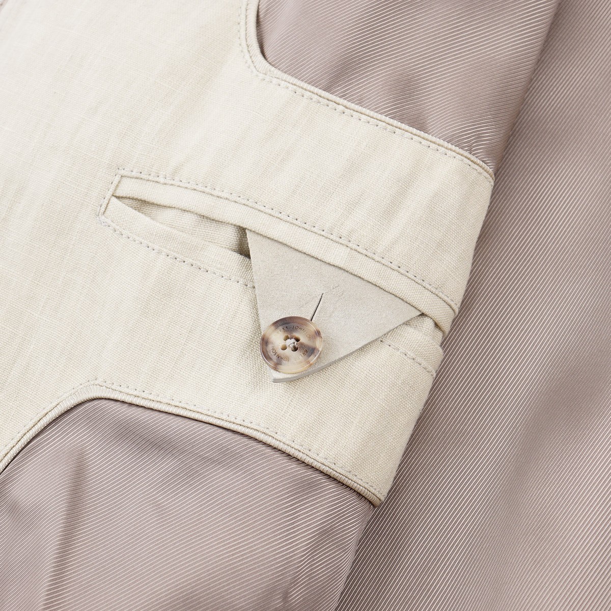 Brett Johnson Ivory Cream Linen Bomber Jacket with Knit Details XL (Eu 54) NWT
