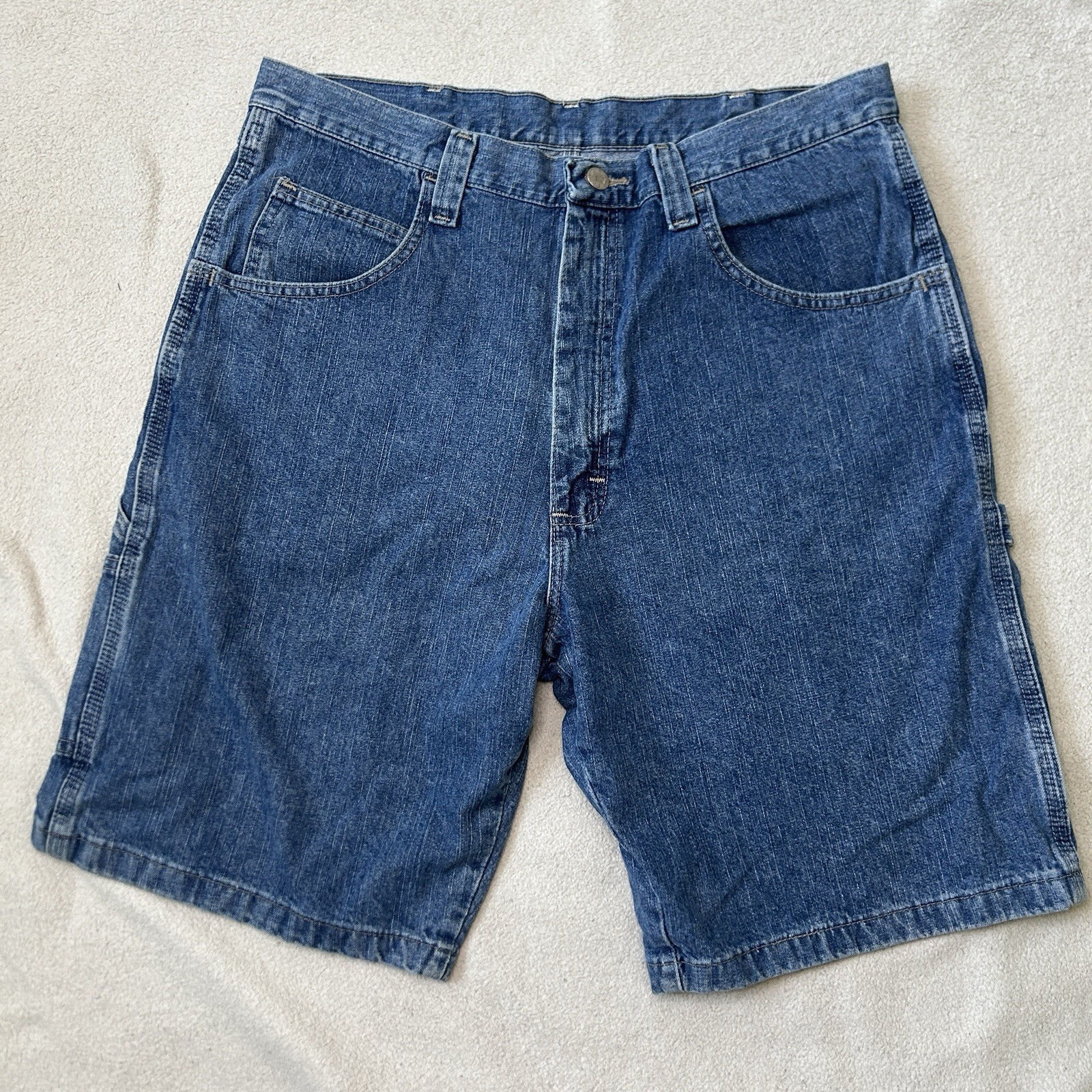 Wrangler Carpenter Jeans shorts Men’s 34 Blue Workwear Utility Hammer Loop