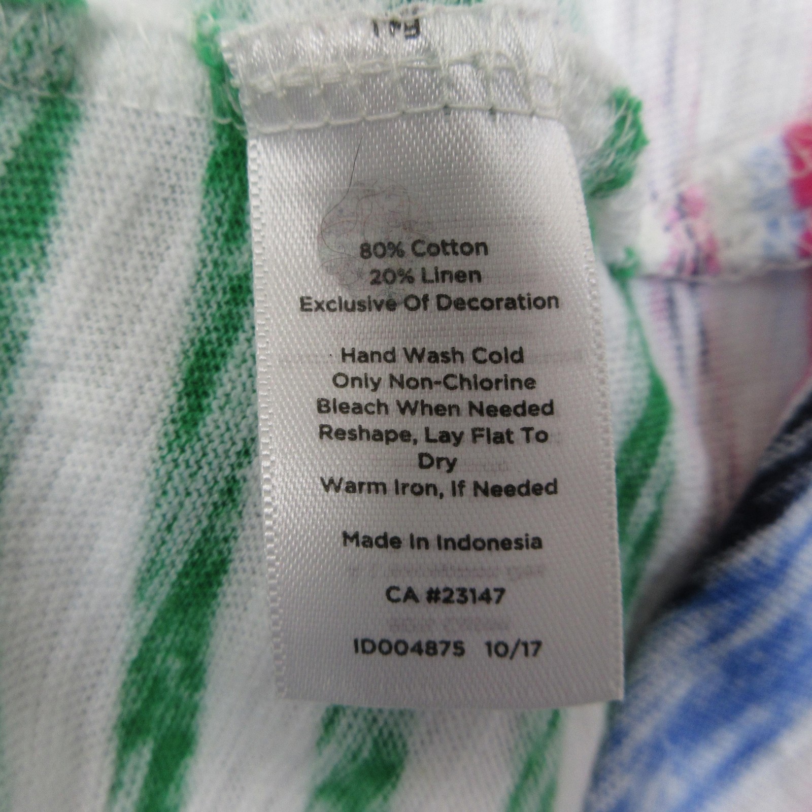 Talbots Linen Blend Tunic Top Women M Blue Green Striped Coastal Nautical Resort