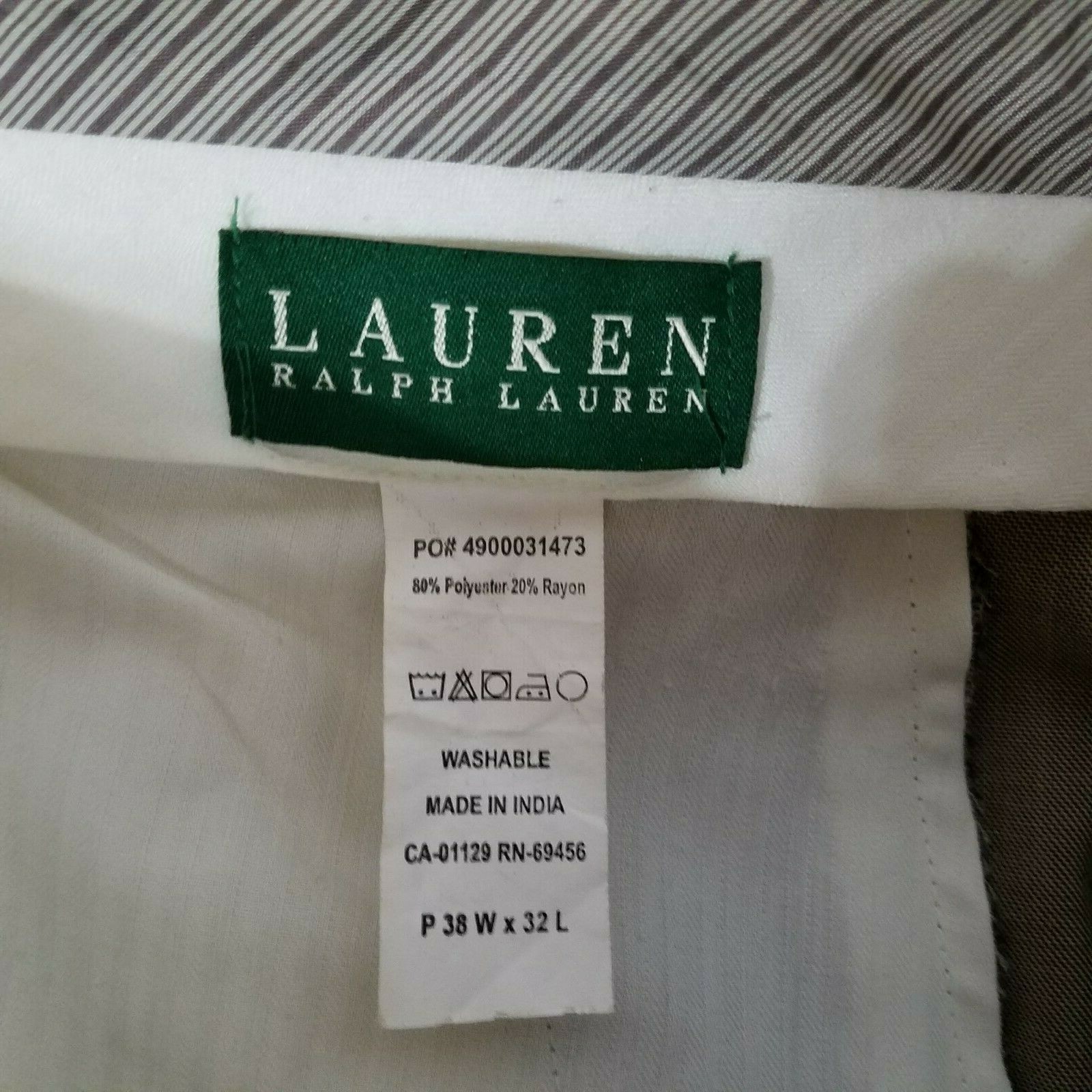 Lauren Ralph Lauren Mens Beige Polyester Rayon Dress Pants Size 38×32 D430