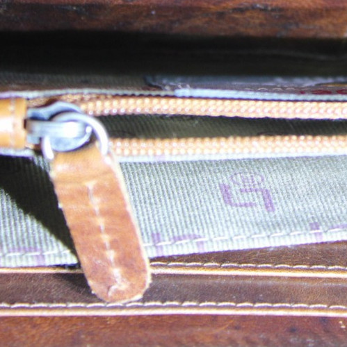 Landleder Authentic Brown Leather Clutch Wallet Multipocket Credit Card Germany