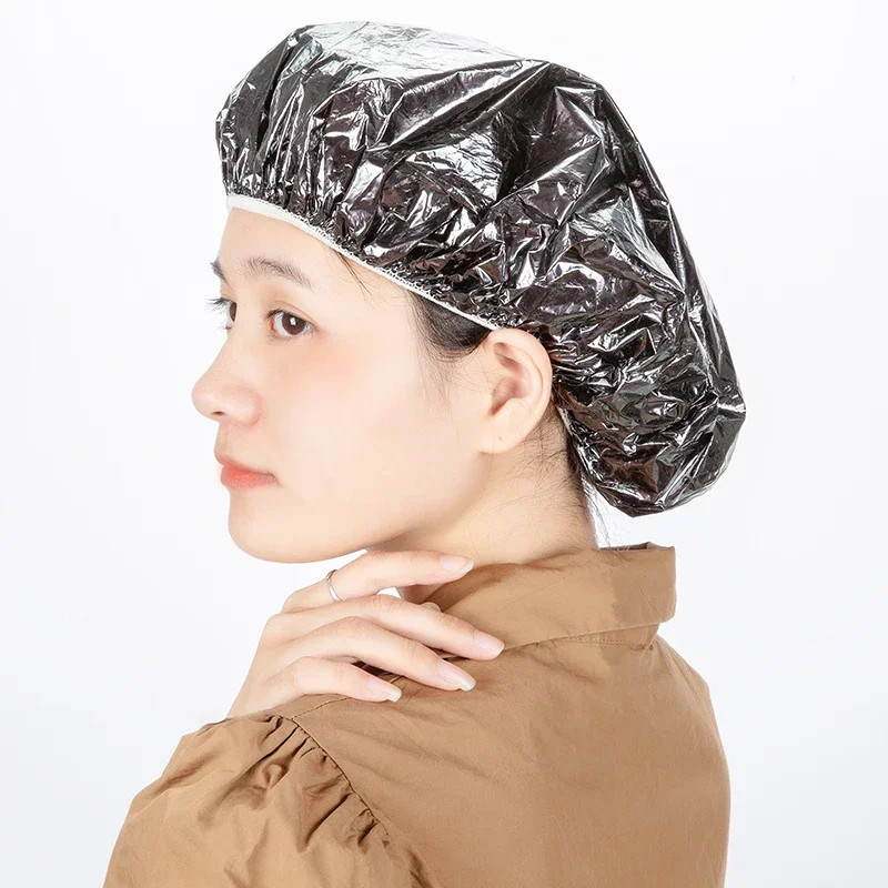 3/6pcs Rose Shower Cap Heat Insulation Aluminum Foil Insulation Hat Elastic Bath