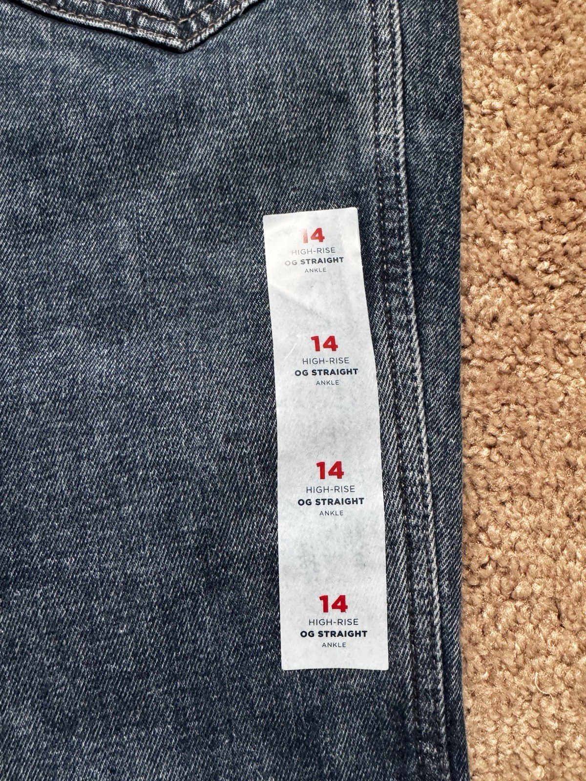 NWT Old Navy Womens High Rise Straight Jeans Sz14 Dark Wash. Utility with Seams
