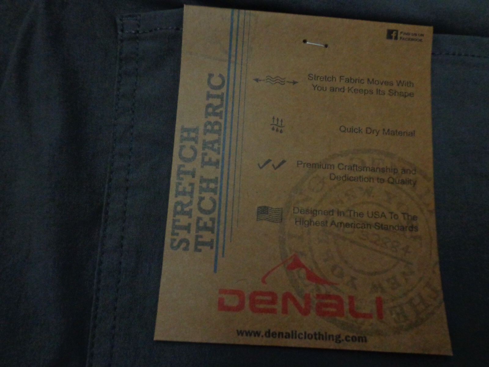 DENALI Charcoal Sky Gray Tech Fabric Stretch Pants NWT 36/32 MSRP $54