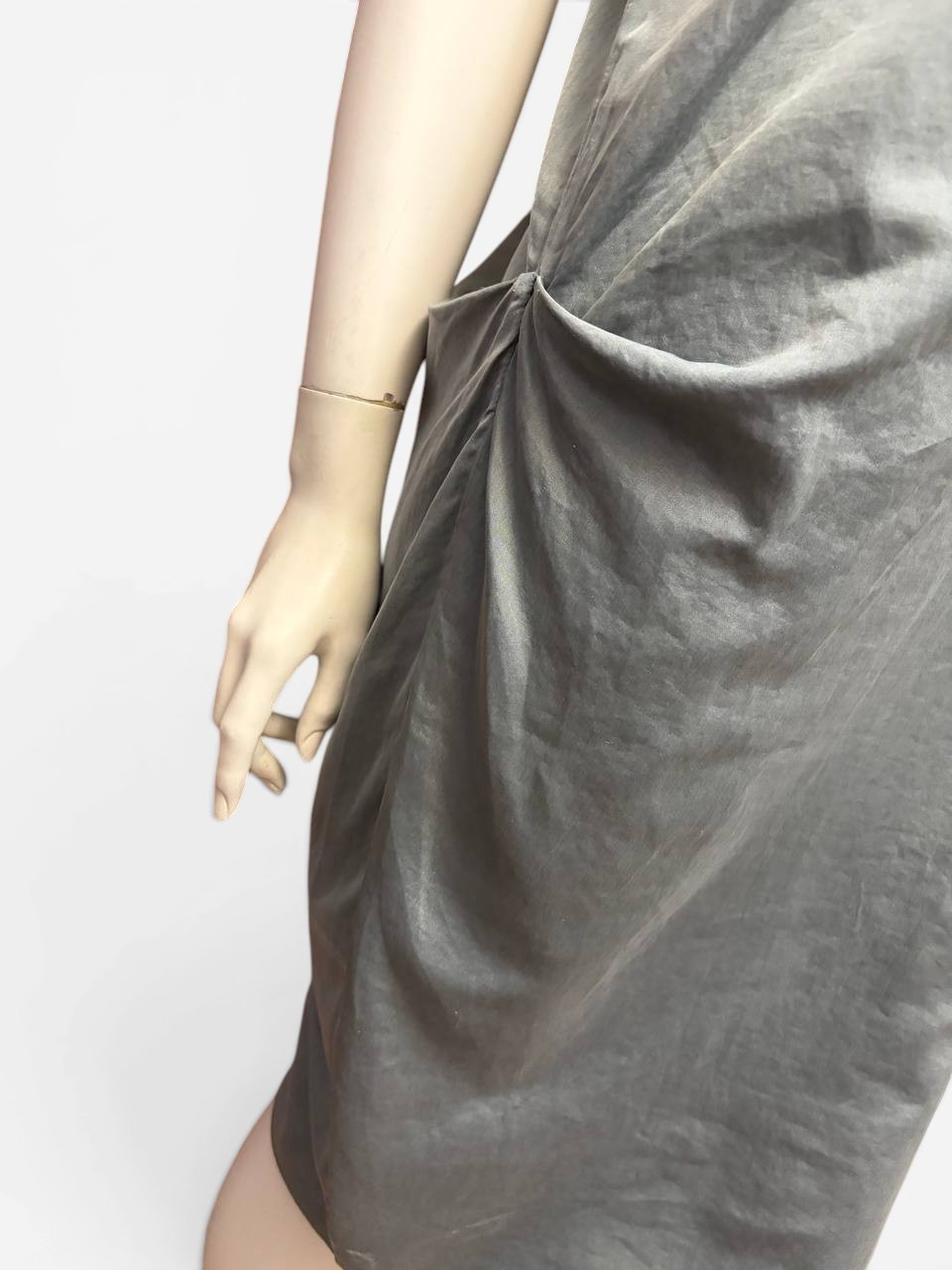 MM6 Margiela Cotton Silk Satin Midi Dress Sleeveless Gray IT 46 Made Italy