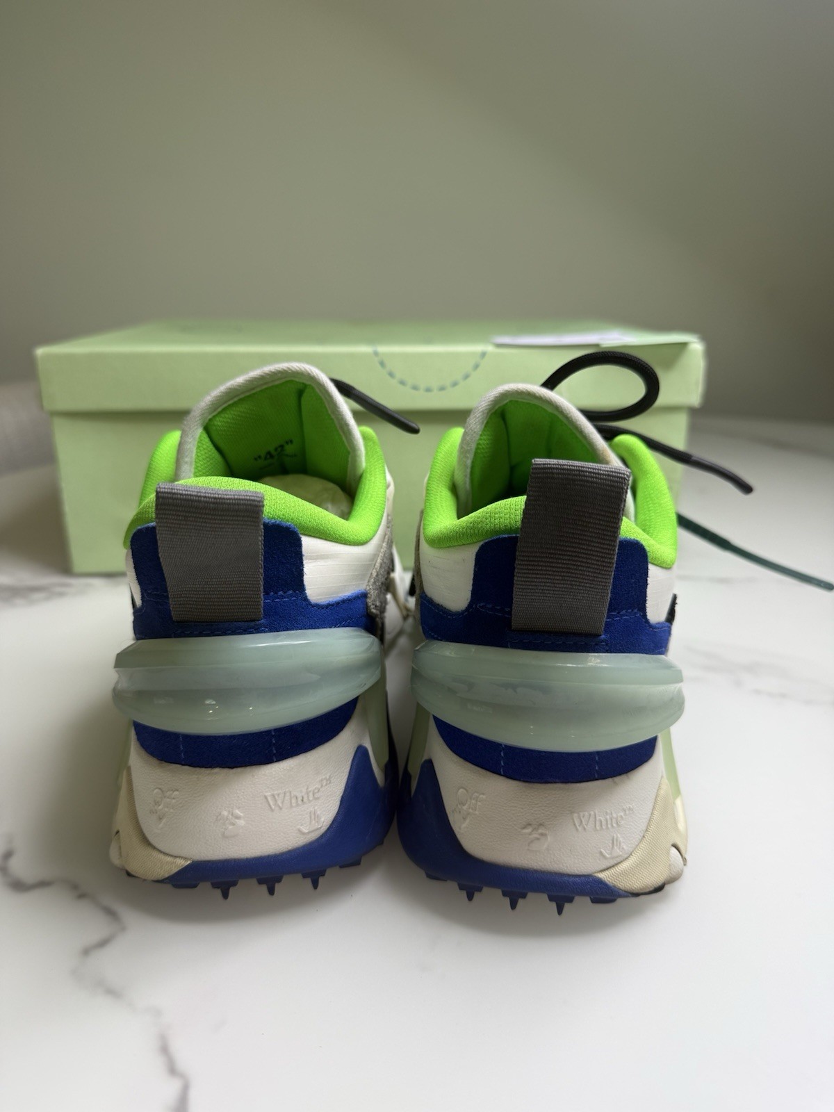 Off-White Odsy-2000 Men’s Low Top Lace-Up Athletic Sneakers White/Black/Blue