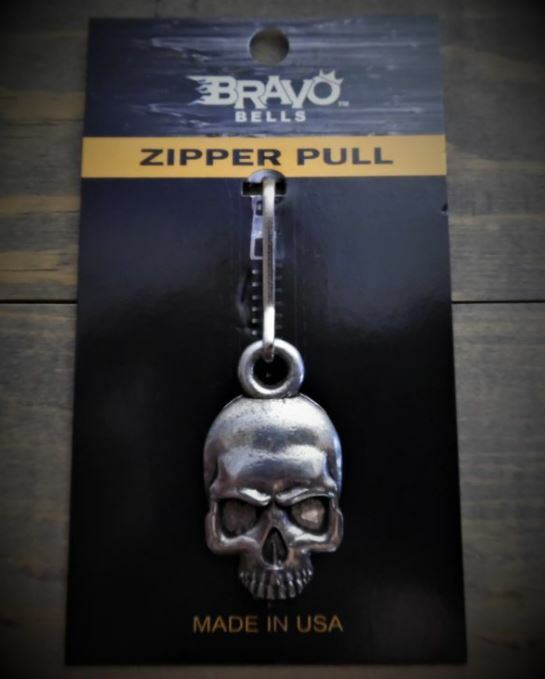 Skull Zipper Pull Motorcycle Ride Biker Accessory Gift Charm BZP-26 Made in USA