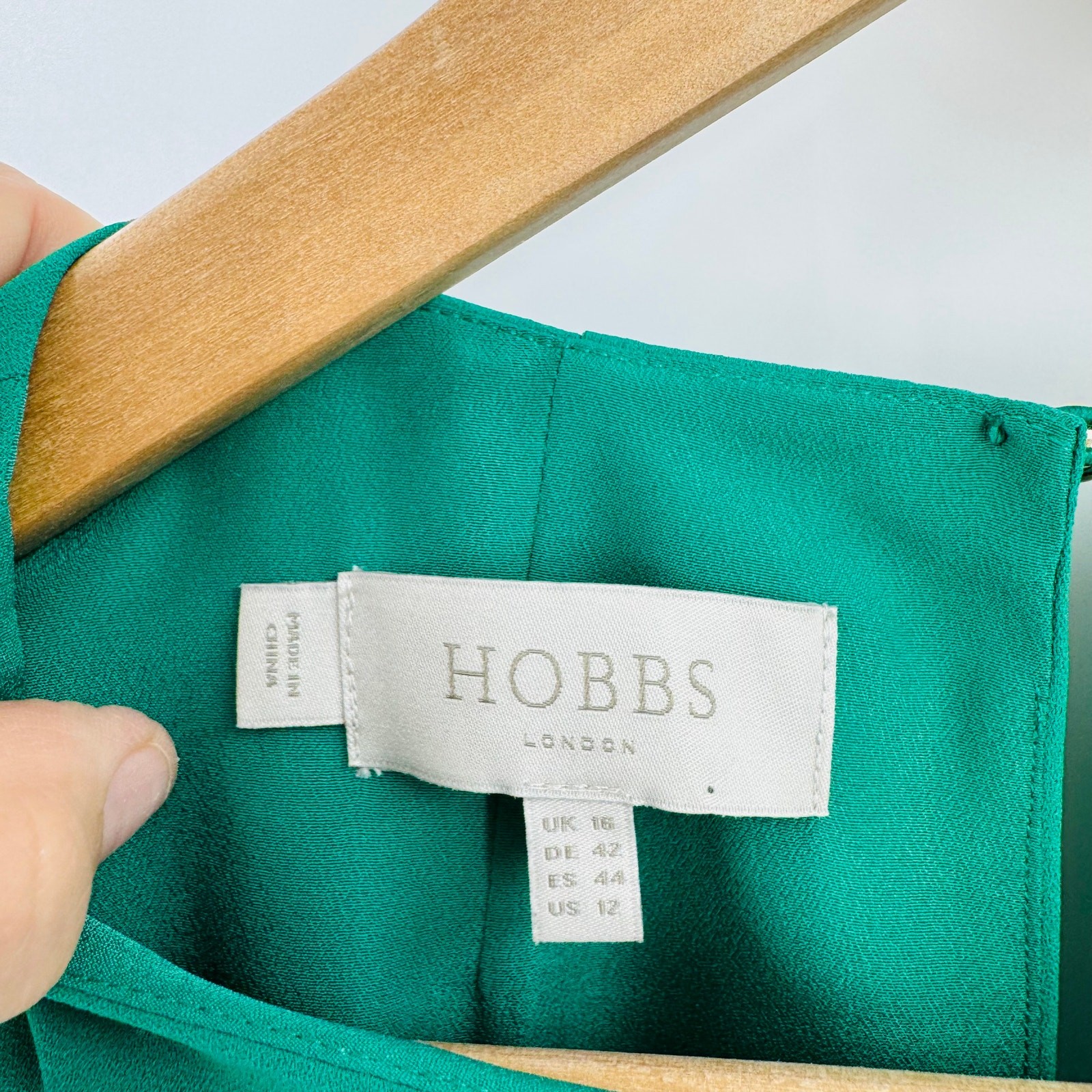 Hobbs Greta Green Popover Dress Pleated Sleeve Sheath Chic Minimalist Size 12
