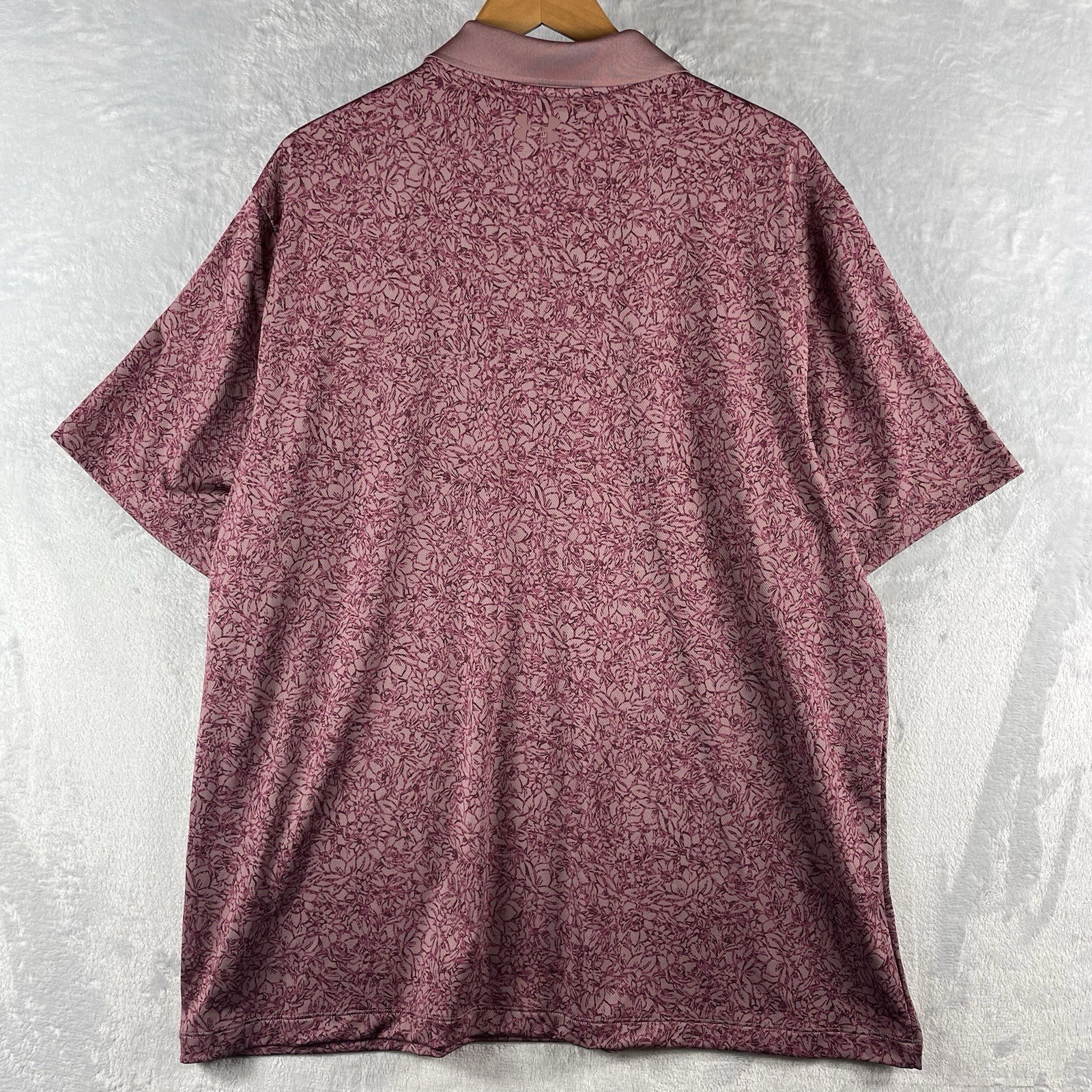 Under Armour Mens Matchplay Printed Polo Red Maroon Floral Golf Shirt 2XL