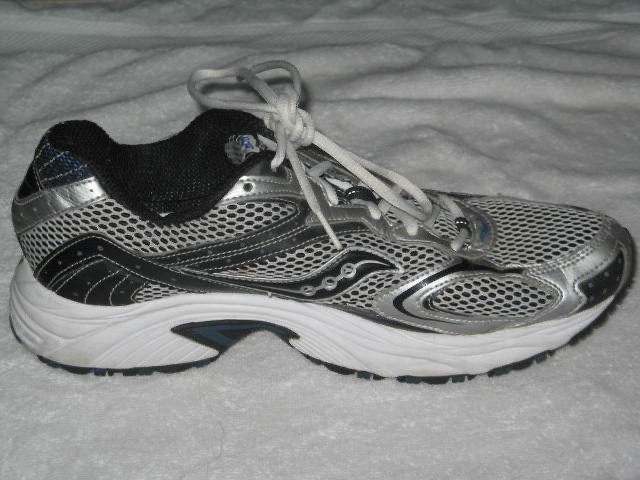Saucony Grid Cohesion 3 Mens 11.5 Running Shoes Silver Blue Black Gray 25042-14